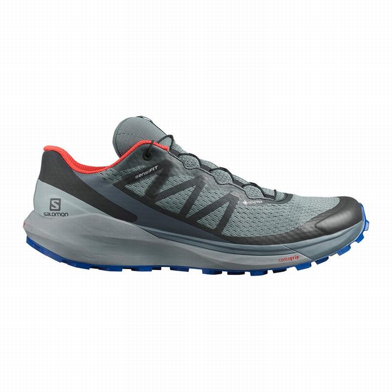 Salomon Singapore Mens Running Shoes - SENSE RIDE 4 GORE-TEX INVISIBLE FIT Dark Blue/Black | 54038-L